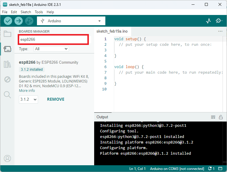 Установка плат ESP8266 NodeMCU в Arduino IDE 2