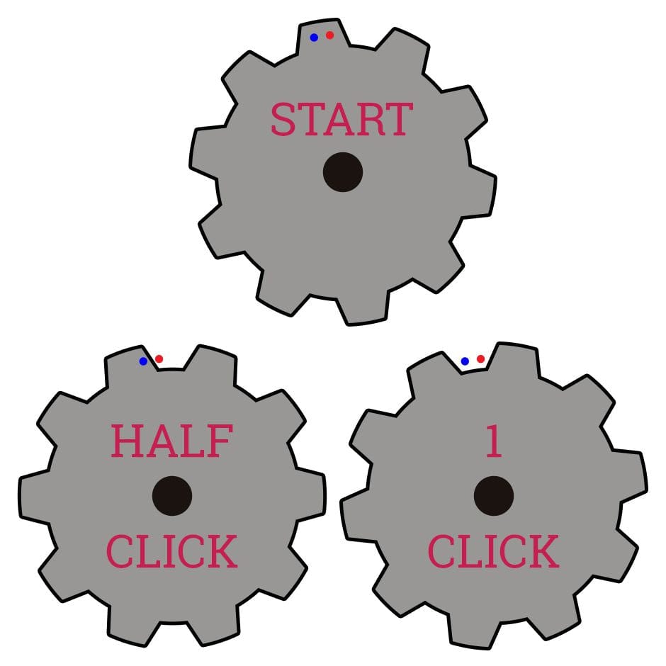 Поворот энкодера на 1 щелчок против часовой стрелки