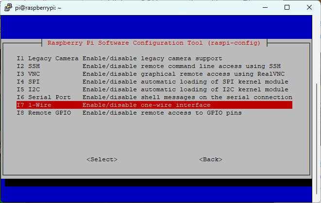 Включение интерфейса one-wire