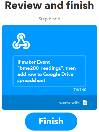 IFTTT завершение создания апплета