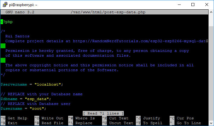 Raspberry Pi сохранённый файл post-esp-data.php