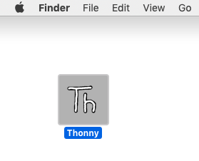 Thonny IDE установлена на Mac OS X