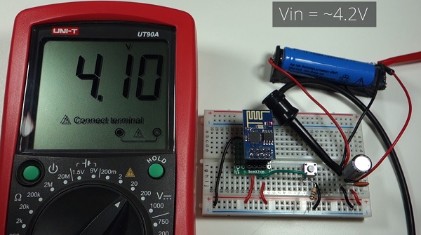 Мультиметр показывает напряжение LiPo аккумулятора