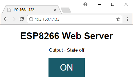 Веб-страница ESP8266 веб-сервера с управлением выходом LED
