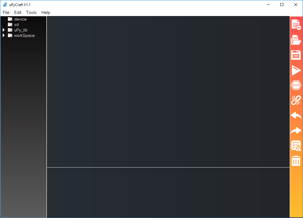 Окно uPyCraft IDE