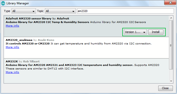 Подключение датчика температуры и влажности AM2320 к Arduino