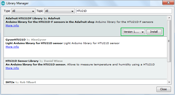 Подключение датчика температуры и влажности HTU21D к Arduino