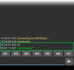 Приложение показывает полученное сообщение