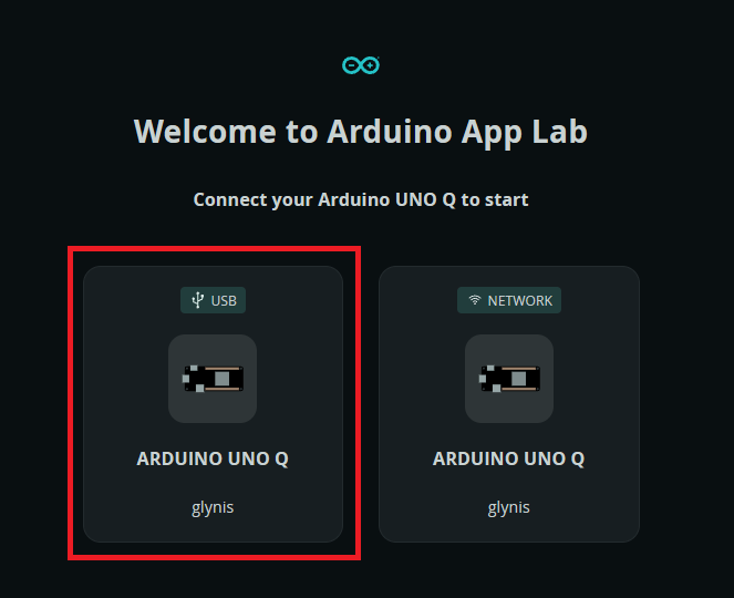 Arduino App Lab — подключение к плате Arduino