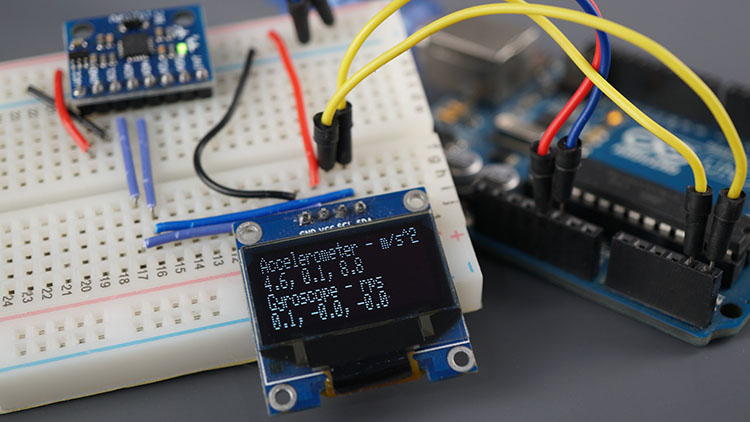 Плата Arduino с модулем MPU6050 и OLED-дисплеем - необходимые компоненты