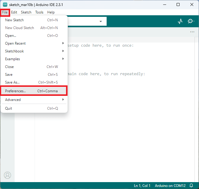 Arduino IDE Preferences