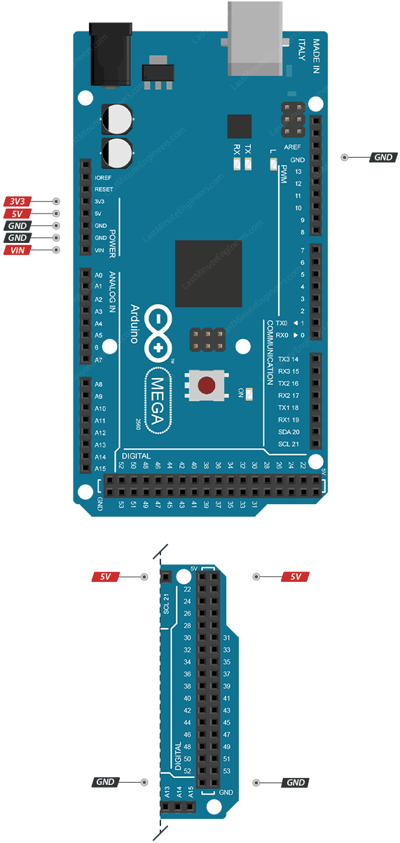 Arduino Mega 2560 Pinout Reference