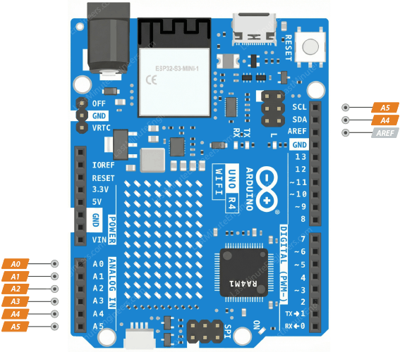 Arduino UNO R4 WiFi Pinout Reference