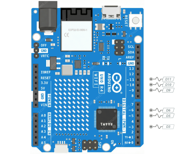 Arduino UNO R4 WiFi Pinout Reference
