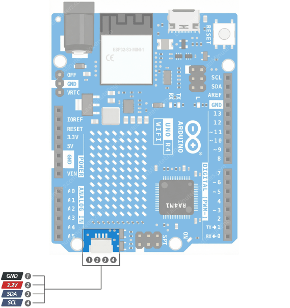 Arduino UNO R4 WiFi Pinout Reference