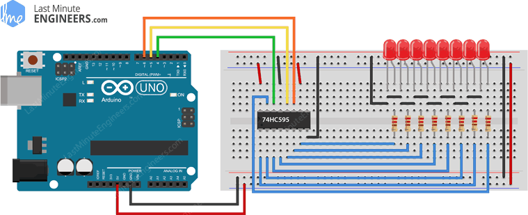 Как работает сдвиговый регистр 74HC595 и подключение к Arduino