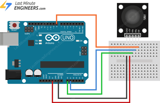 Принцип работы 2-осевого джойстика и подключение к Arduino + Processing