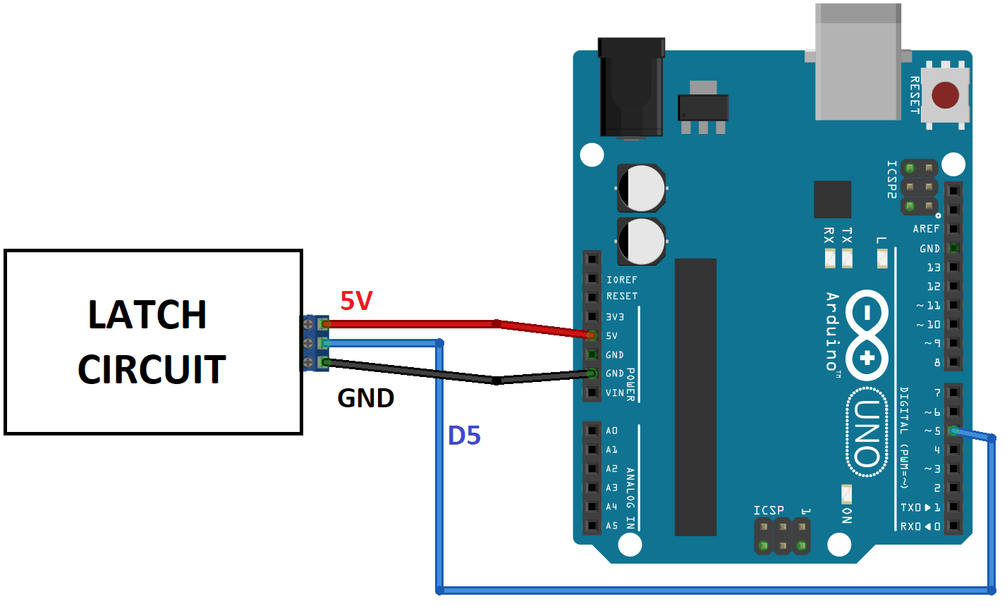 Схема фиксирующего выключателя питания для Arduino