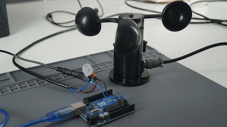 Схема подключения Arduino с анемометром