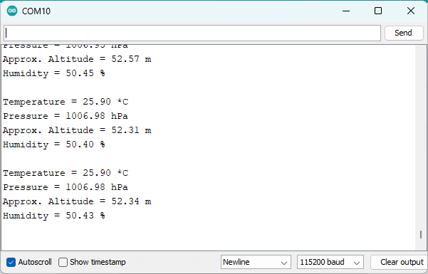 Raspberry Pi Pico с BME280 — демонстрация в Arduino IDE