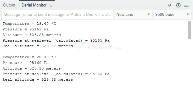 Interface BMP180 Barometric Pressure & Temperature Sensor with Arduino
