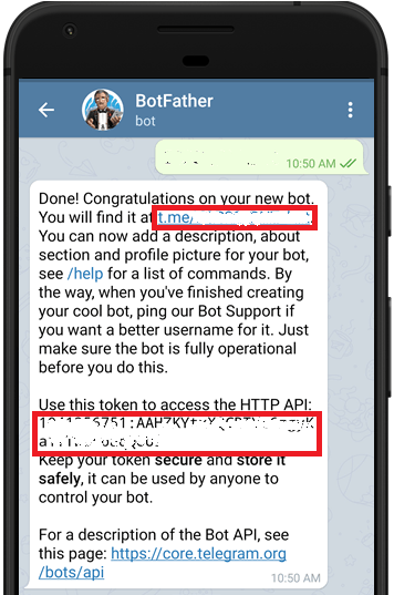 Telegram BotFather получение токена бота