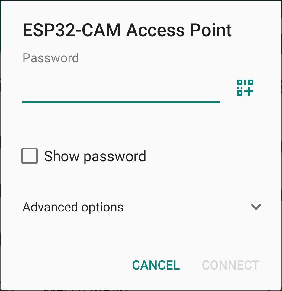 Подключение к точке доступа ESP32-CAM ввод пароля
