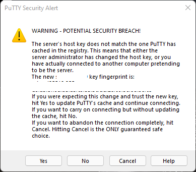 Предупреждение SSH при подключении к Raspberry Pi