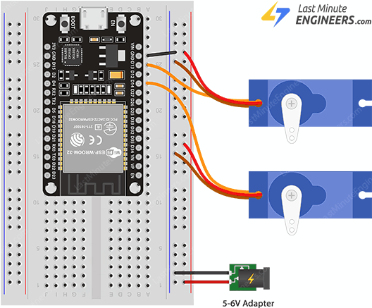 Подключение нескольких сервоприводов к ESP32