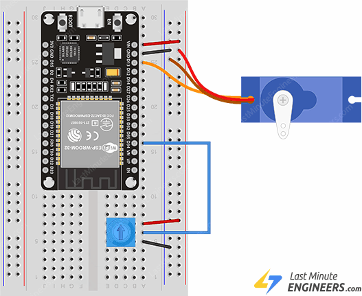 Подключение сервопривода к ESP32 для управления потенциометром