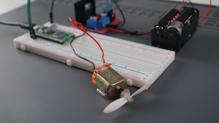 Компоненты для управления DC мотором с Raspberry Pi Pico