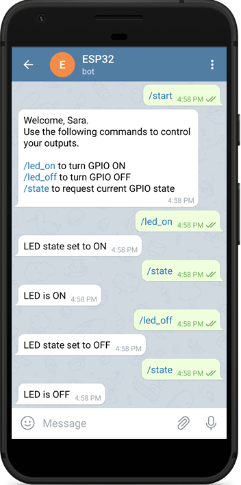Управление выходами ESP32 ESP8266 через Telegram