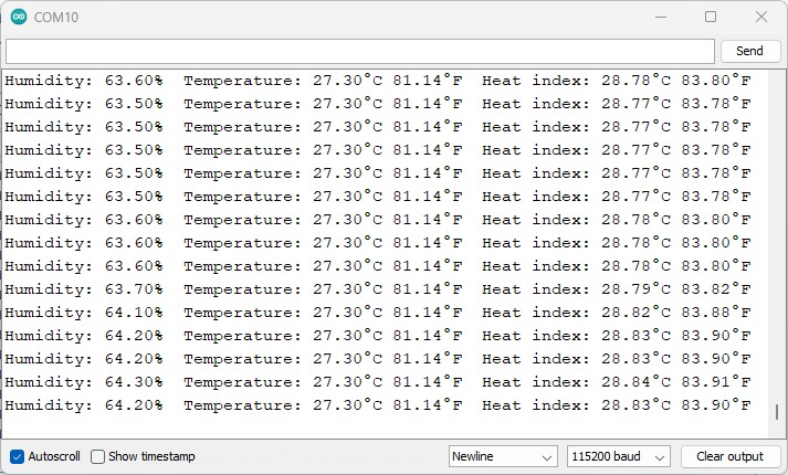 Показания DHT22 на Raspberry Pi Pico в Arduino IDE