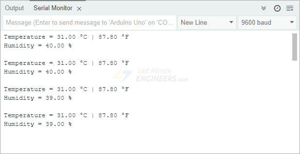 Interface DHT11 Module With Arduino