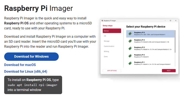 Скачать Raspberry Pi Imager