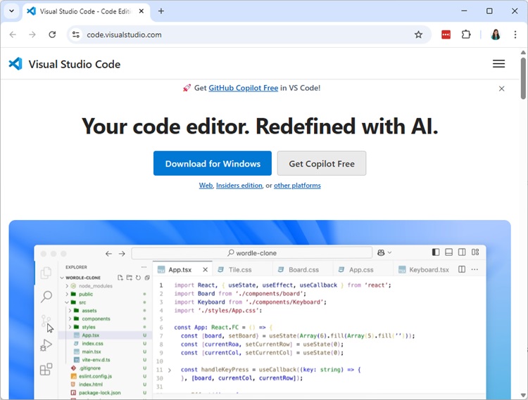 Скачать VS Code для Windows