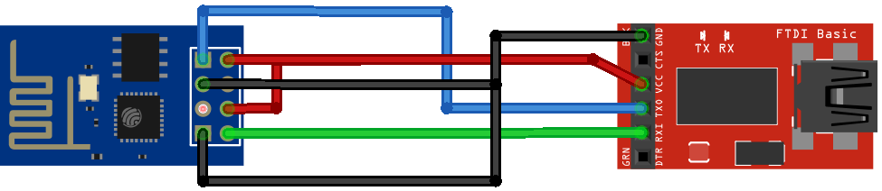 ESP8266 ESP-01 подключение к FTDI-программатору для загрузки скетча Arduino