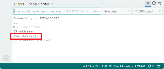 ESP32-C3 Super Mini — получение IP-адреса в Serial Monitor