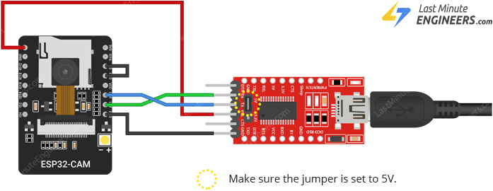 Подключение ESP32-CAM к FTDI-адаптеру