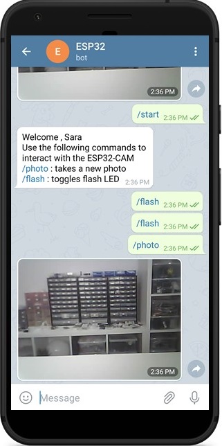 ESP32-CAM съёмка и отправка фото в Telegram — демонстрация