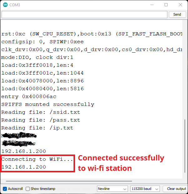 ESP32 ESP8266 успешно подключён к Wi-Fi станции
