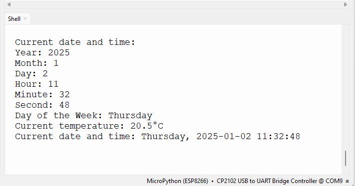 ESP32 ESP8266 с DS3231 MicroPython получение даты, времени и температуры