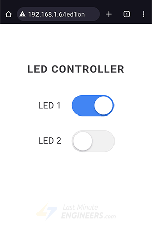 Веб-страница контроллера светодиодов ESP32