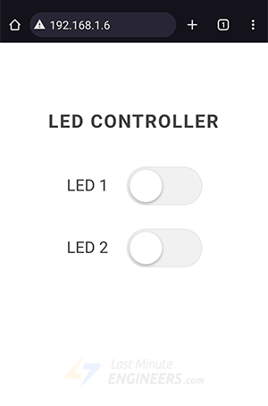 Веб-страница контроллера светодиодов ESP32