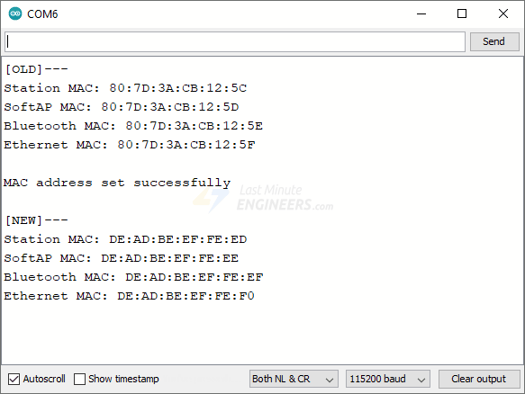 MAC-адреса ESP32 изменены