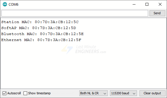 Вывод MAC-адресов ESP32