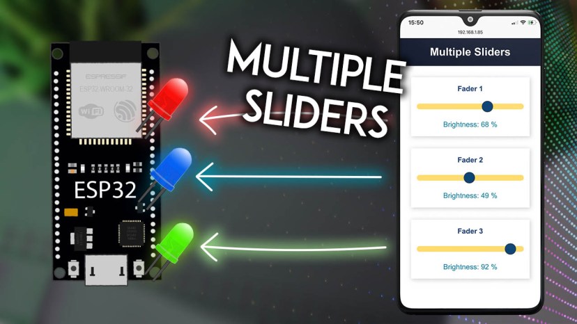 ESP32 Веб-сервер WebSocket с несколькими слайдерами: управление яркостью светодиодов ШИМ