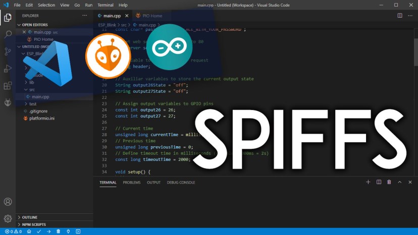 ESP32 с VS Code и PlatformIO: загрузка файлов в файловую систему SPIFFS