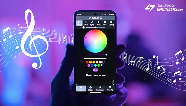 Руководство по созданию звукореактивной подсветки ESP32 WLED с WS2812B и MAX4466
