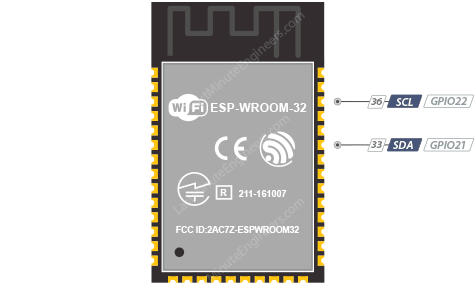 Выводы I2C ESP32-WROOM-32